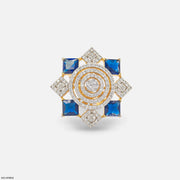 Imperial Blue Sapphire Halo Diamond Cocktail Ring