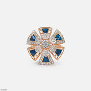 Kinetic Enameling Cluster Diamond Cocktail Ring