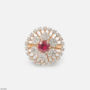 Clusters Ruby Floral Diamond Cocktail Ring