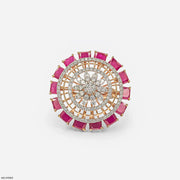Halo Ruby Border Diamond Cocktail Ring
