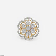 Gilded Cluster Petal Diamond Cocktail Ring