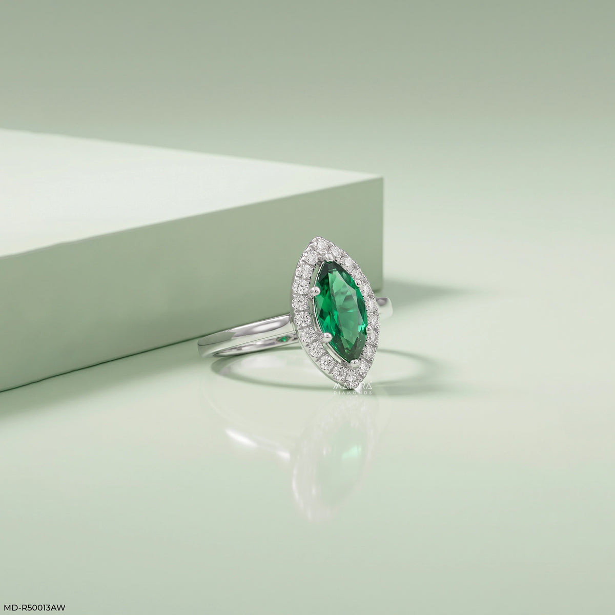 Forest Marquise Emerald Diamond Ring