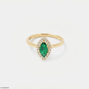 Royal Marquise Emerald Diamond Ring