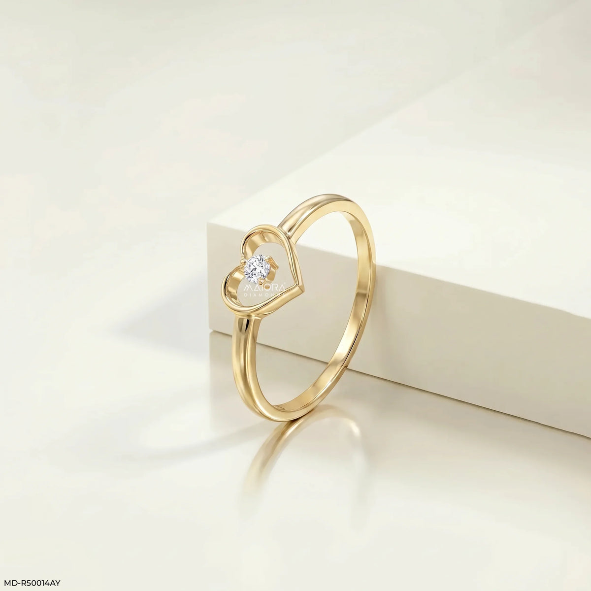 Whising Heart Round Diamond Ring