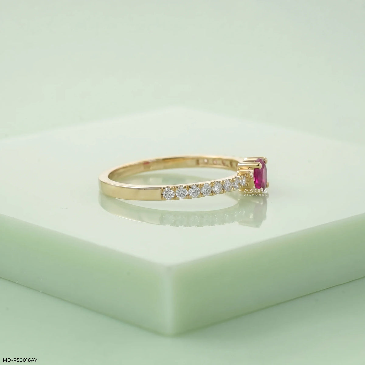 Precious Round Ruby Diamond Ring
