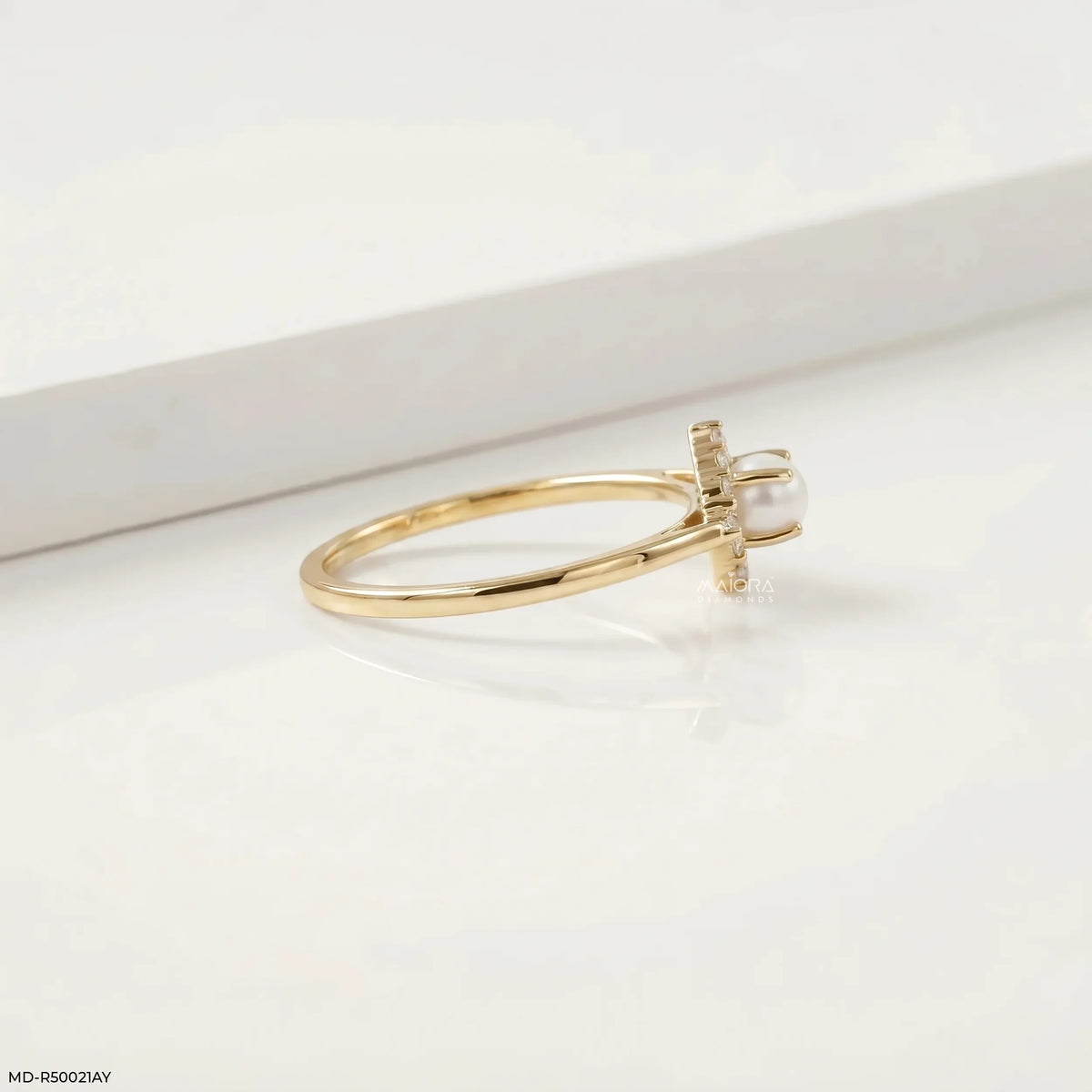 Dazzle Pearl Halo Diamond Ring