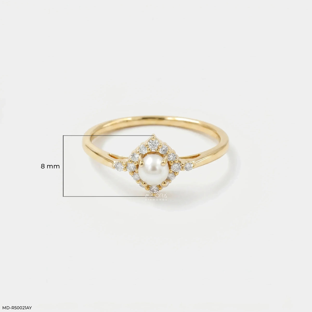 Dazzle Pearl Halo Diamond Ring