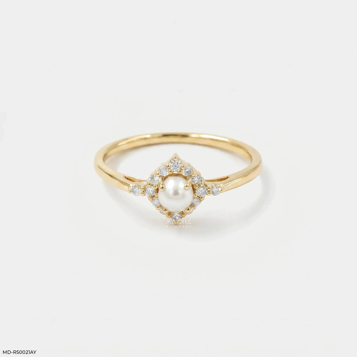 Dazzle Pearl Halo Diamond Ring