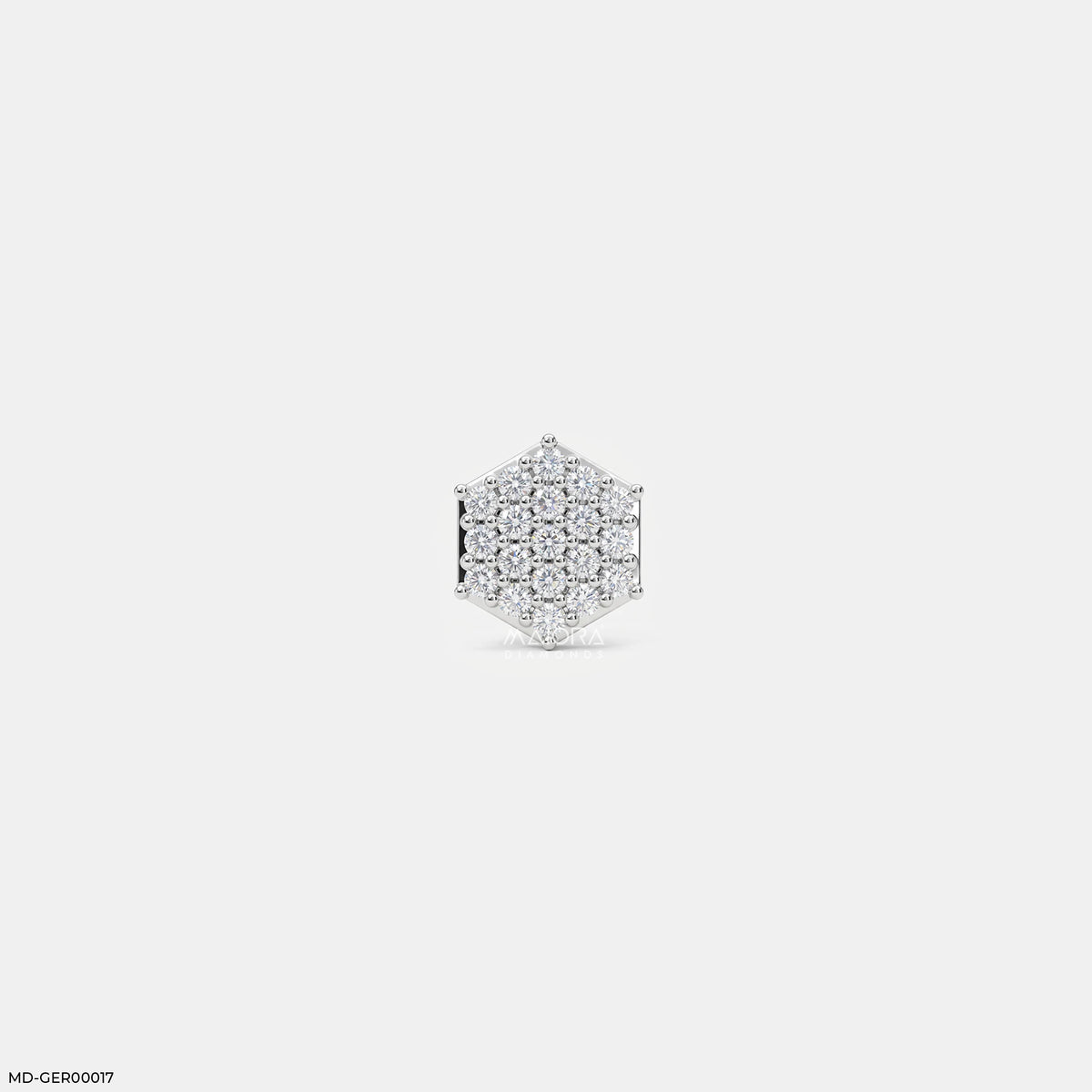Monarch Hexa Diamond Mens Stud Earring
