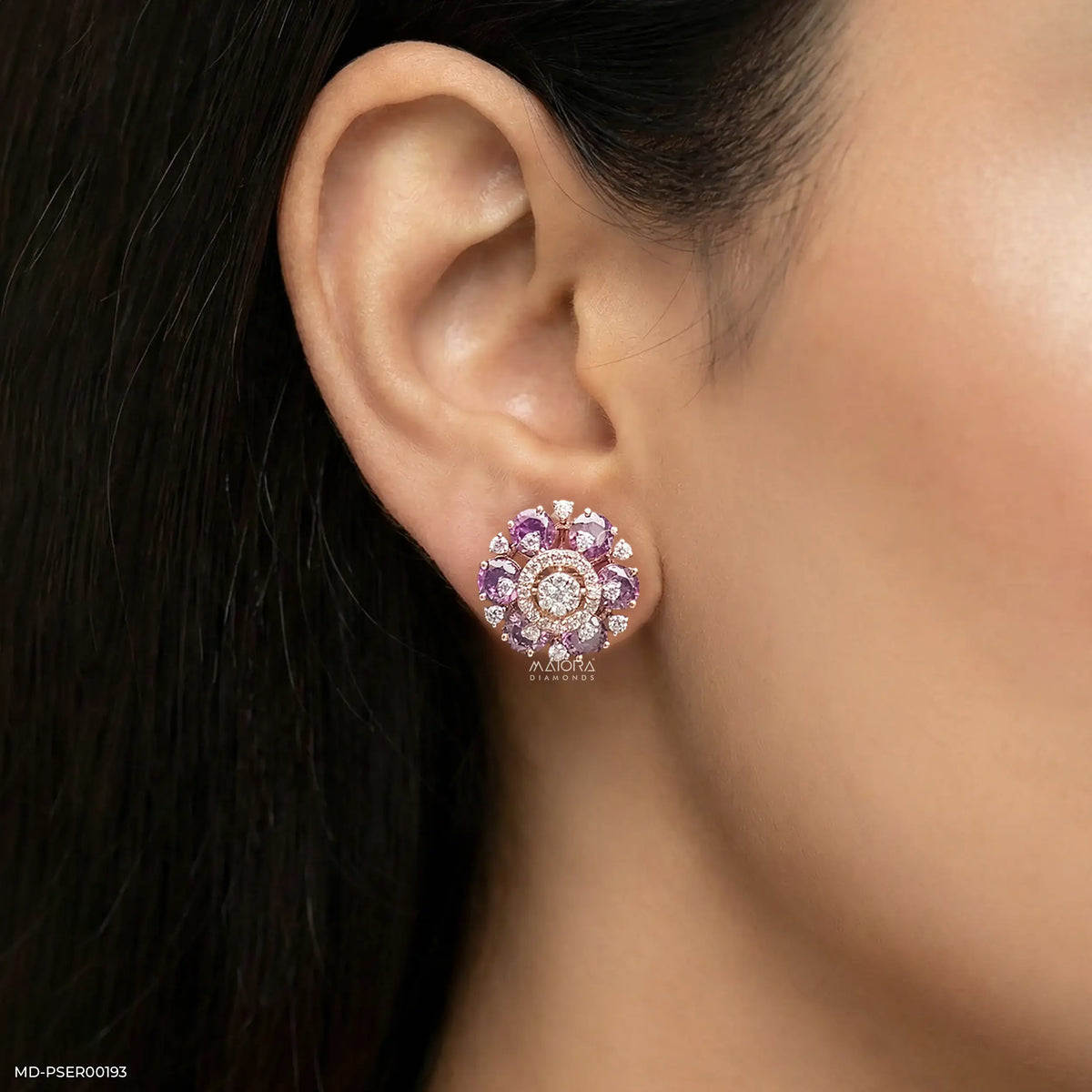 Harita Emerald Halo Diamond Earrings