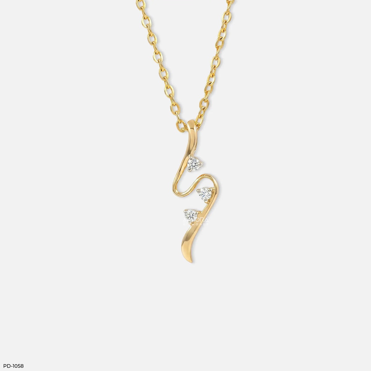 Luminous Twisted Lab Diamond Pendant Without Chain