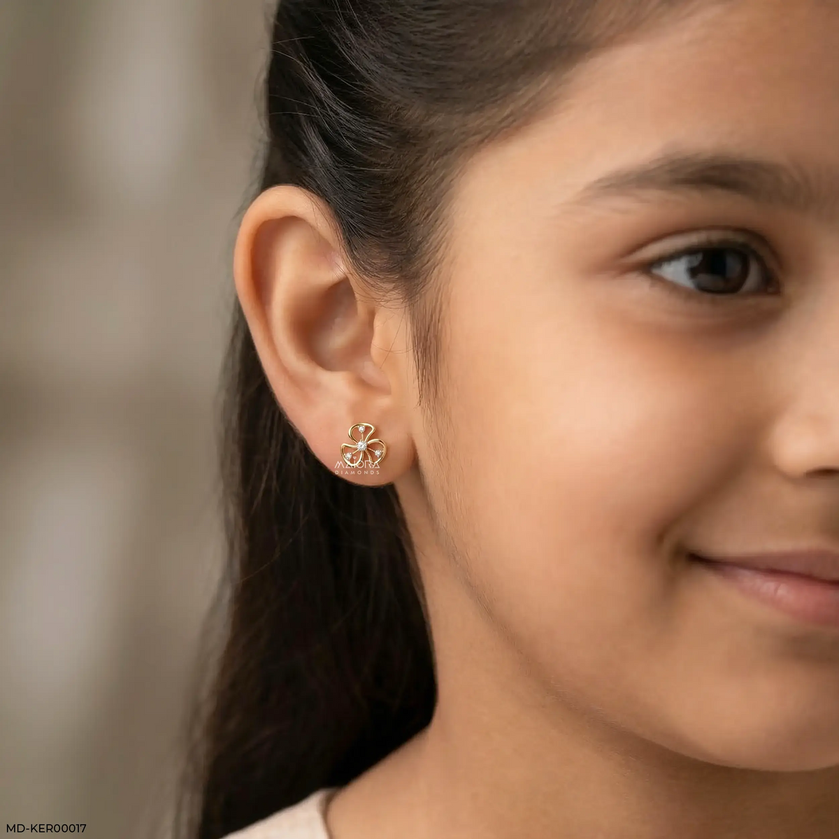 Petal Twist Kids Diamond Earrings