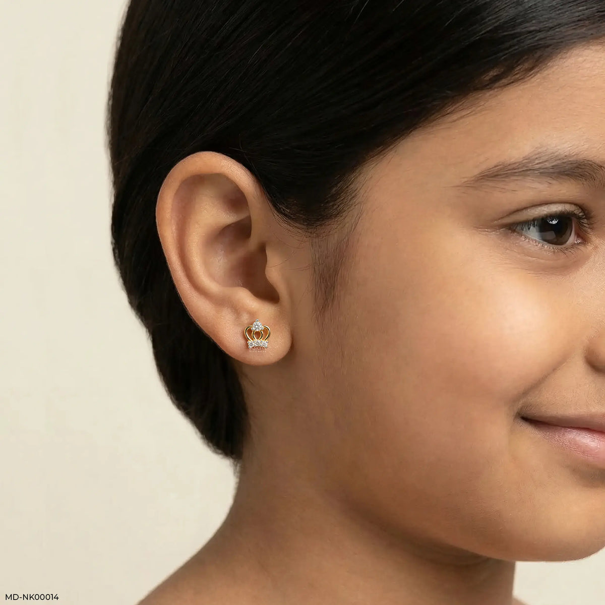 Princess Diamond Crown Kids Earrings