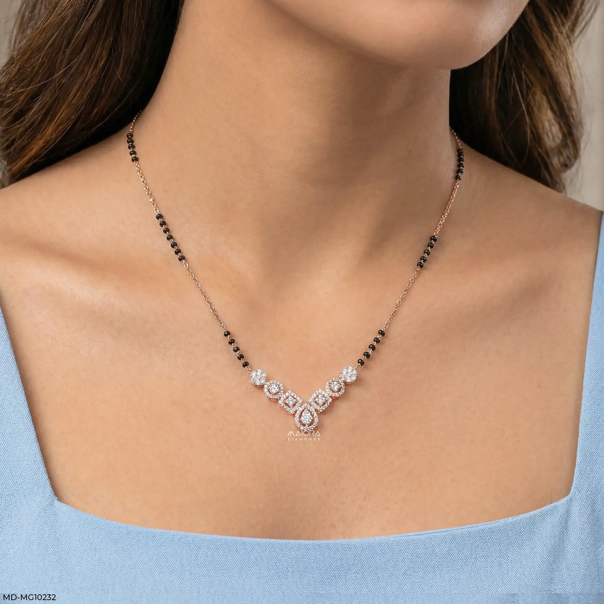 Quad Forms Diamond Mangalsutra