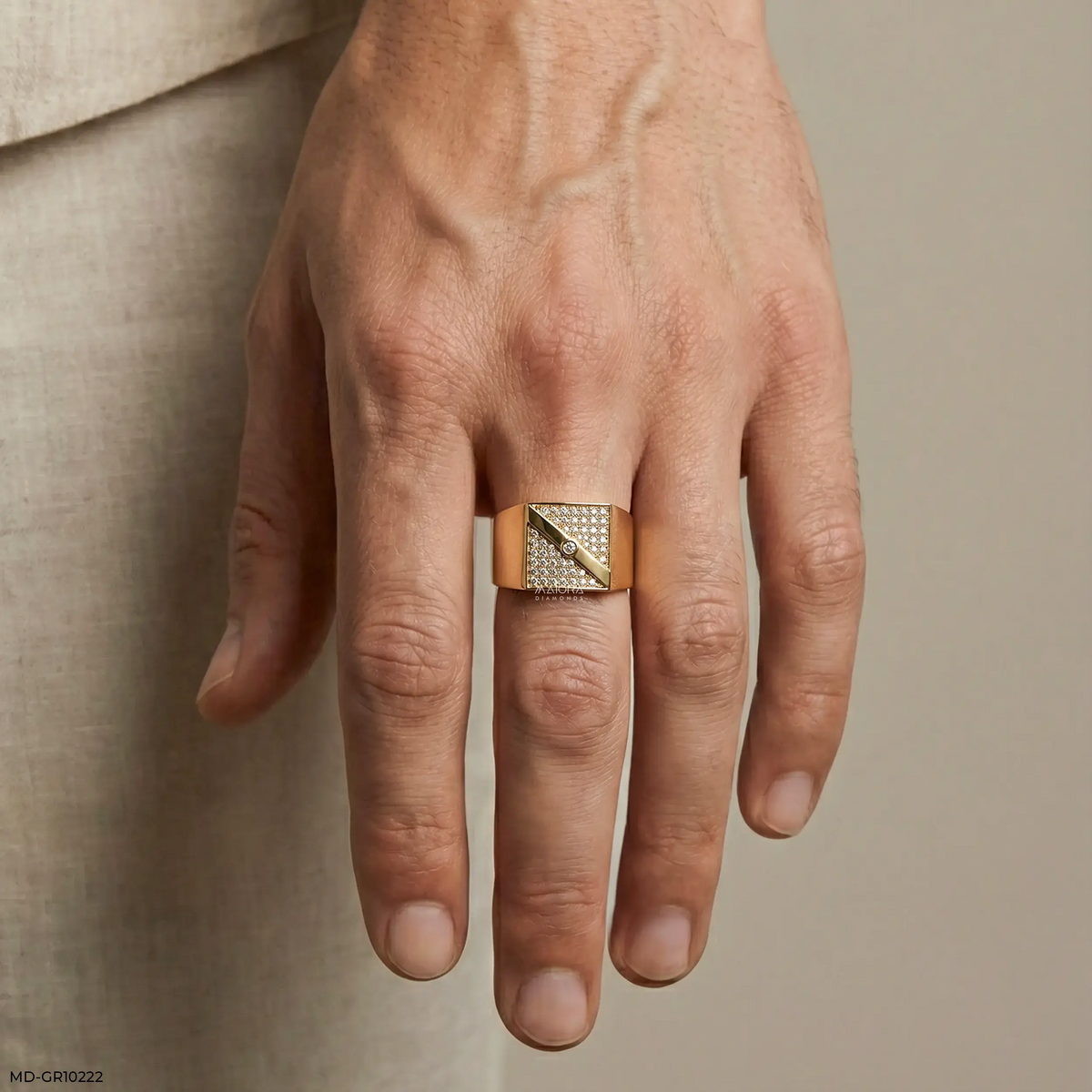 Regal Sqaure Mens Diamond Ring