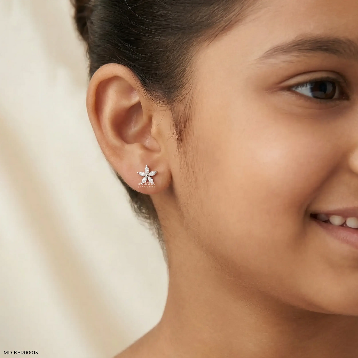 Shiney Petals Kids Diamond Earrings