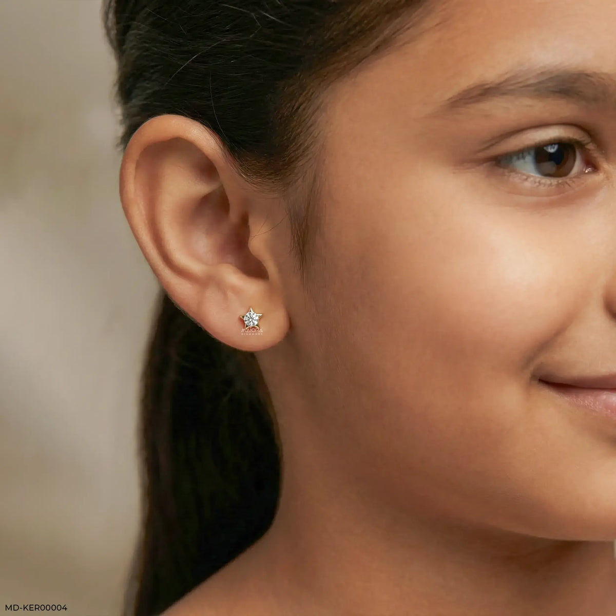 Sparkling Star Kids Diamond Earrings