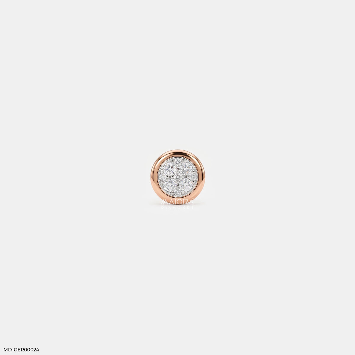 Stellar Diamond Circle Mens Stud Earring