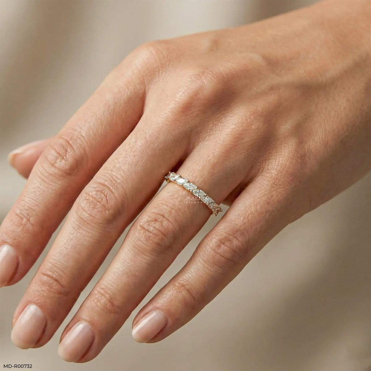 Tilted Marquise Diamond Ring