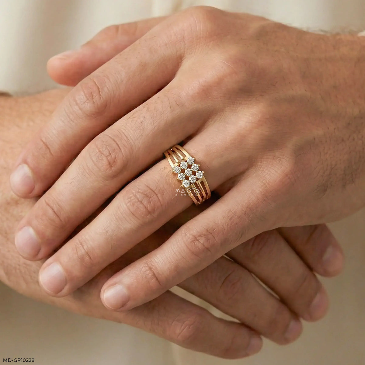 Trinity Stream Mens Diamond Ring