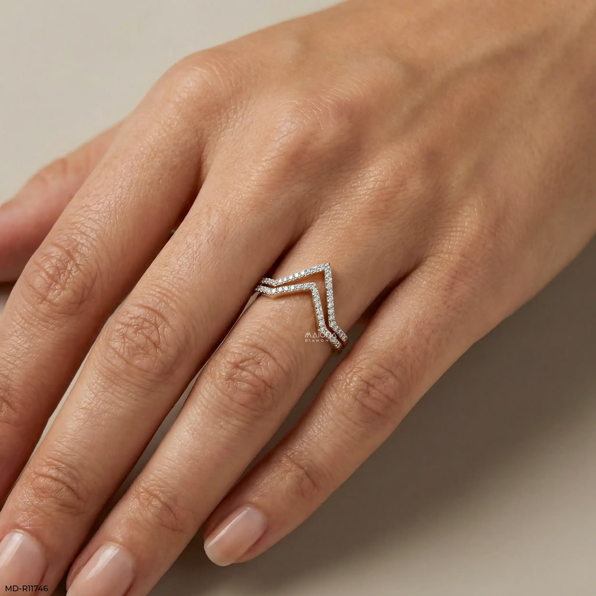 Twin Sparkle Peaks Vanki Diamond Ring