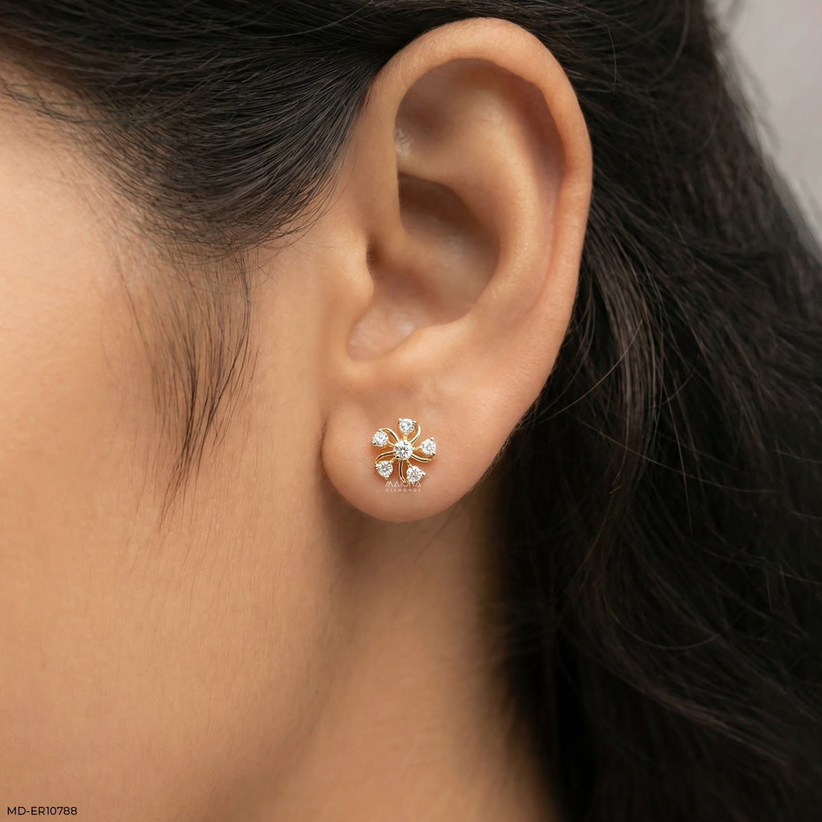 Twisted Flame Diamond Earrings