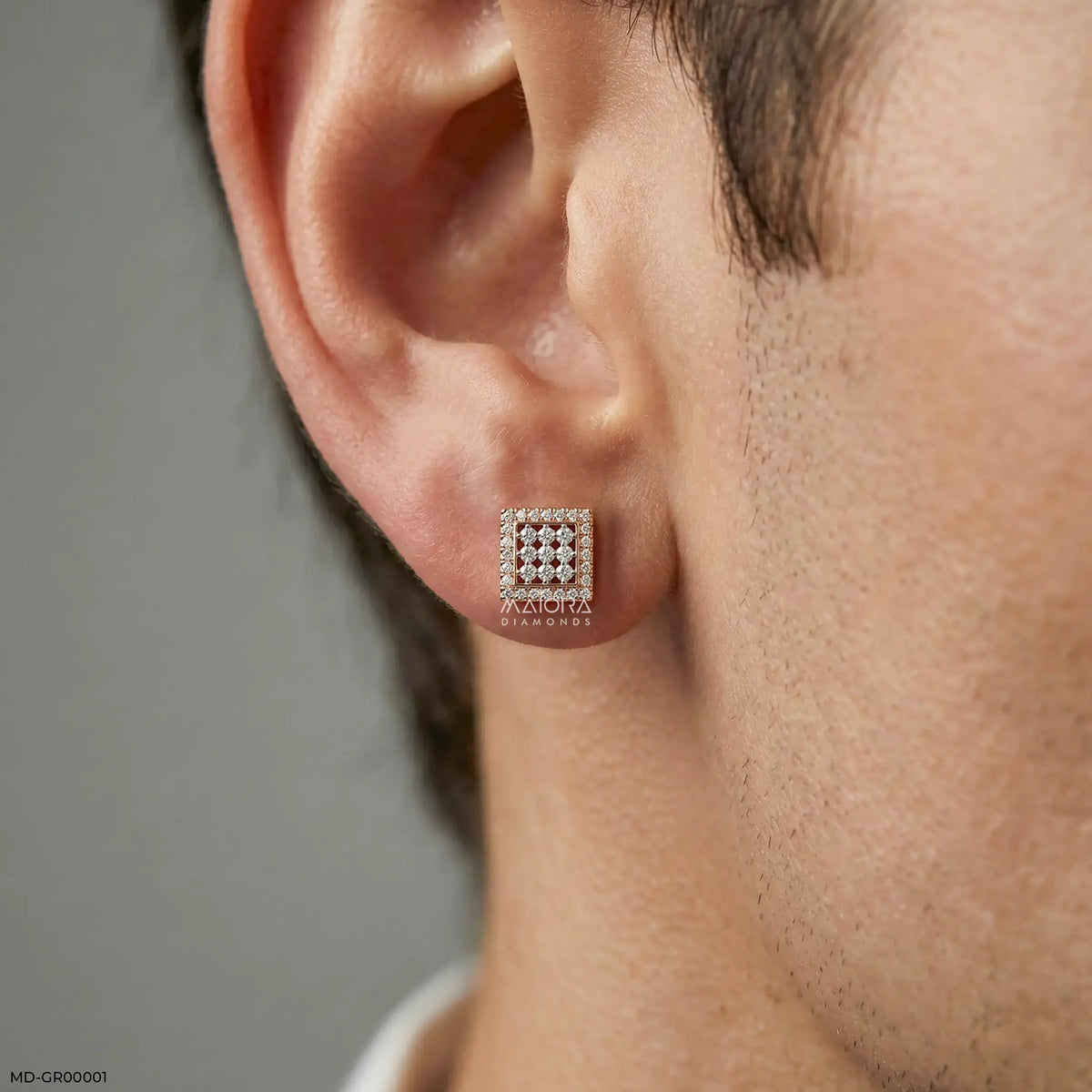 Vertex Diamond Mens Stud Earring
