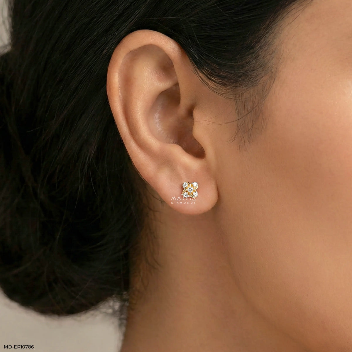 Warped Bloom Diamond Earrings