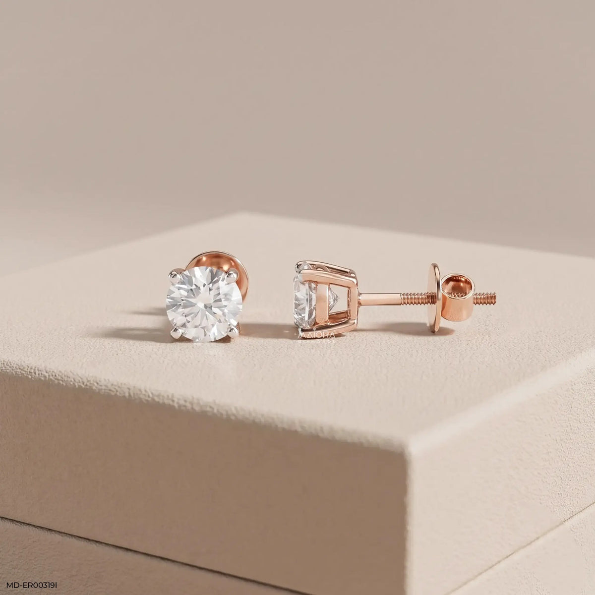2 Carat Classic Four-Claw Lab Diamond Solitaire Studs