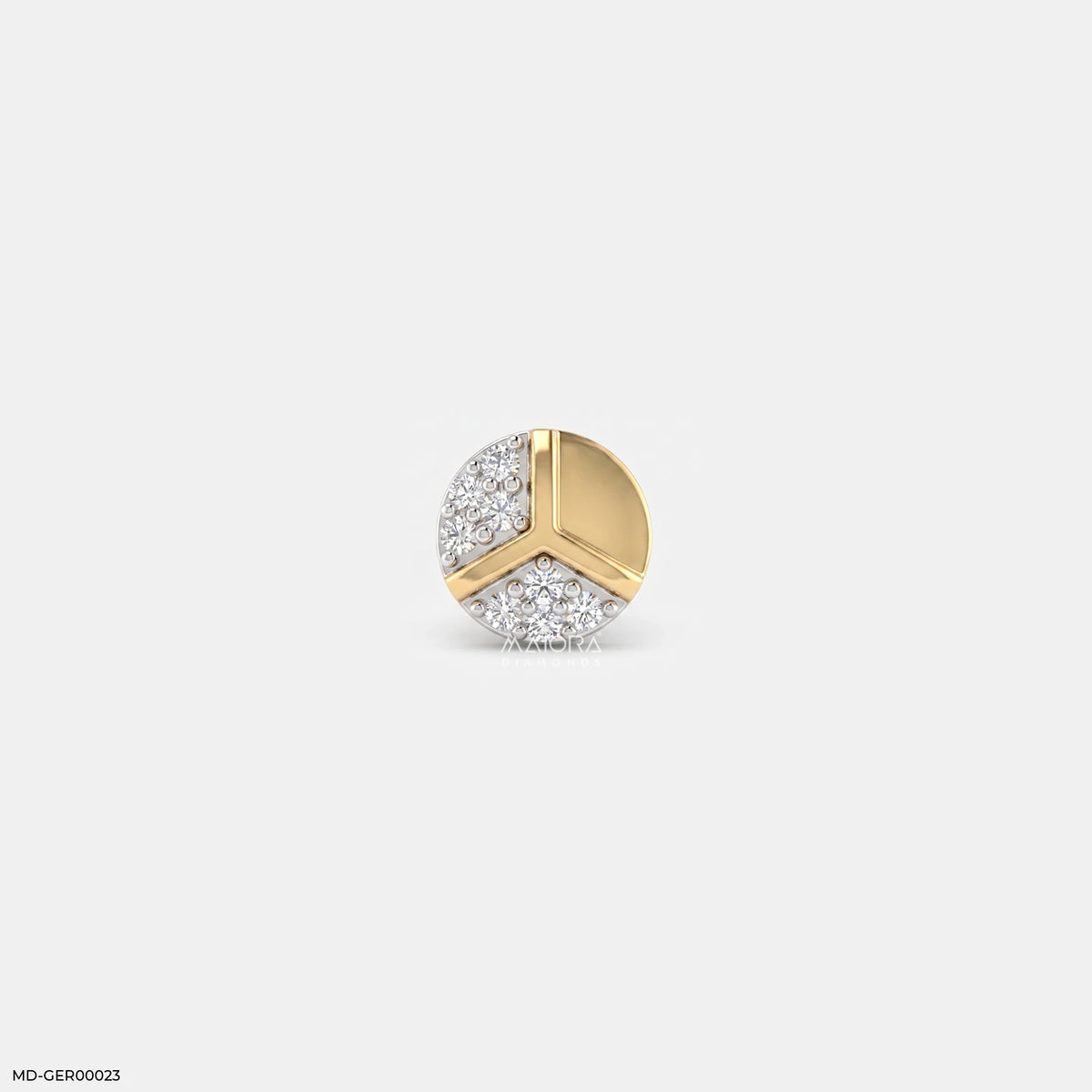 Y Axis Diamond Mens Stud Earring