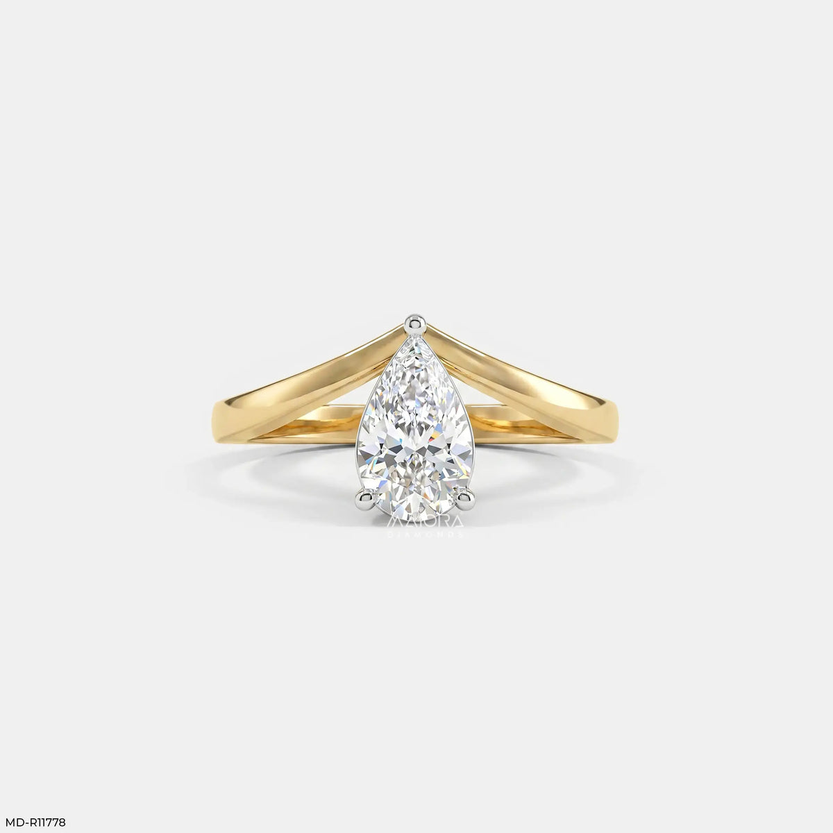 Simply Solitaire Pear Vanki Diamond Ring