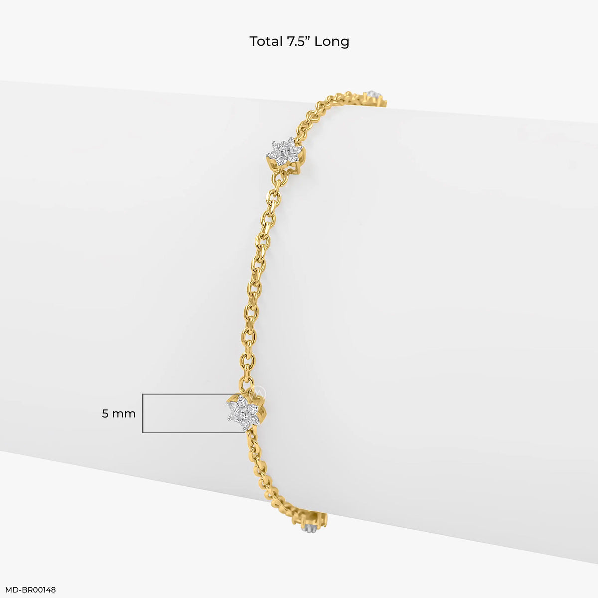 0.35 Carat Rosette Charm Lab Diamond Bracelet