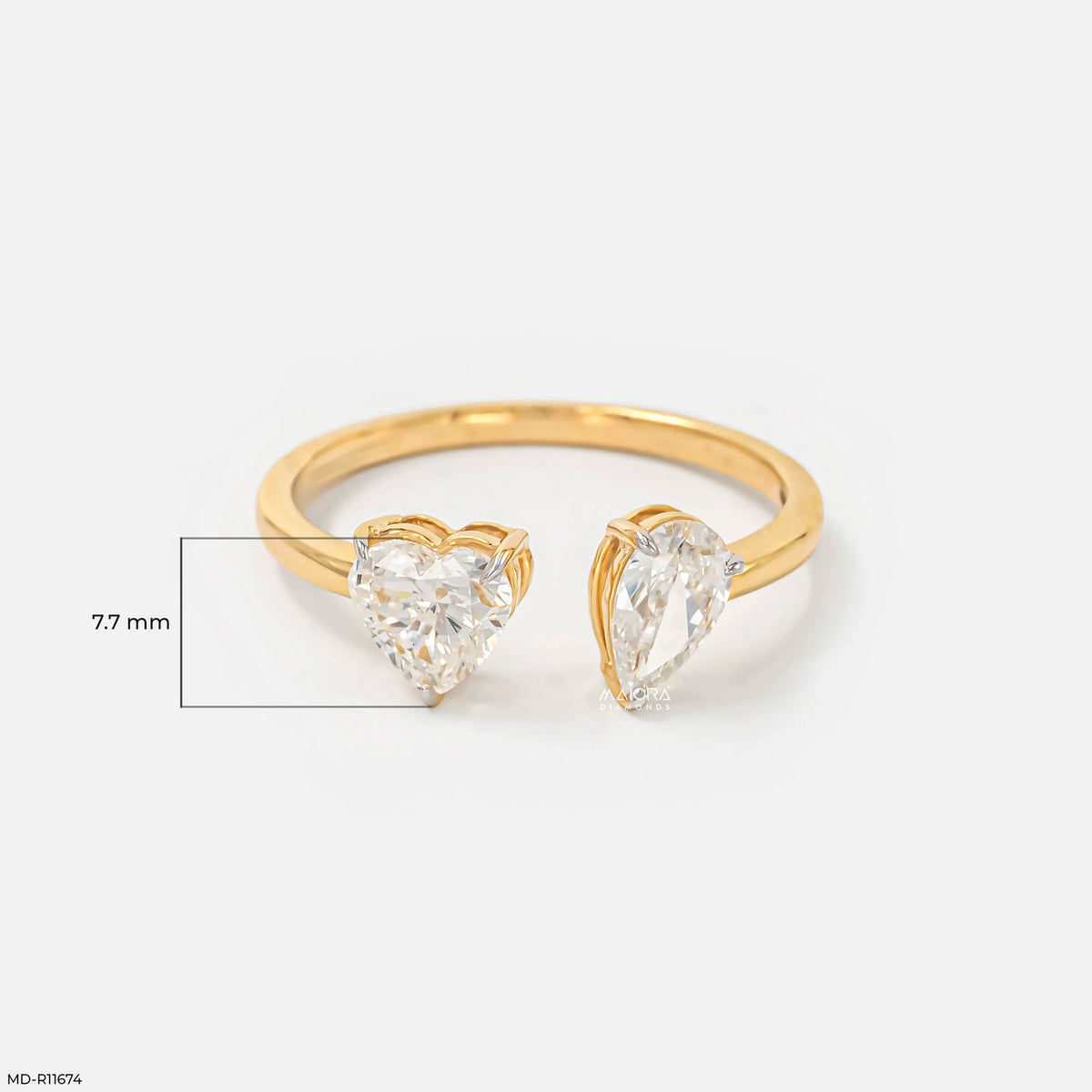 Peart Toi et Moi Solitaire Diamond Rings