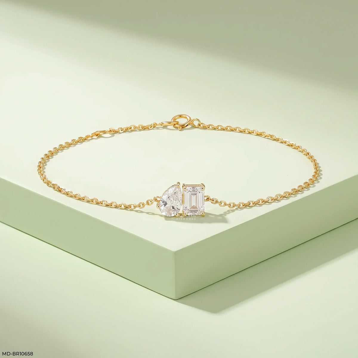 Parallel Duo Toi Et Moi Diamond Bracelet